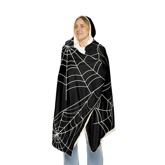 Hooded Spiderweb Snuggle Blanket for Halloween
