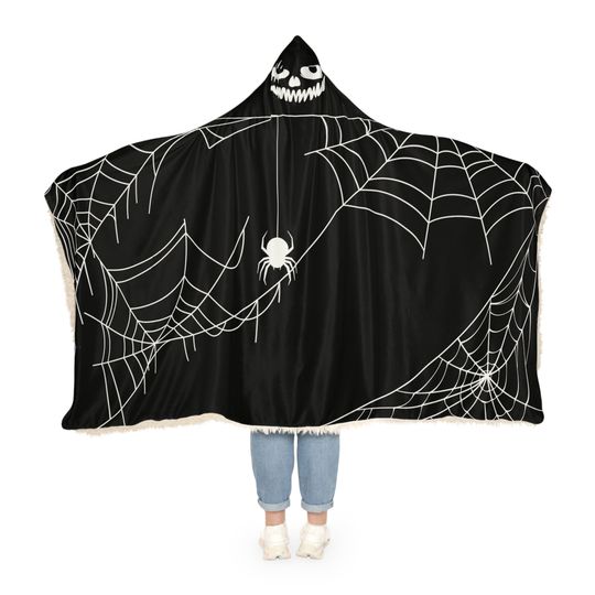 Hooded Spiderweb Snuggle Blanket for Halloween