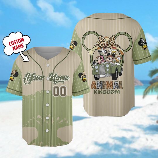 Custom Mickey and Friends Baseball Jersey Team, Animal Kingdom Baseball Jersey