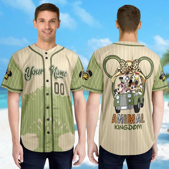Custom Mickey and Friends Baseball Jersey Team, Animal Kingdom Baseball Jersey