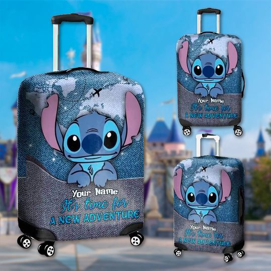 Custom Stitch Luggage Cover, Magic Kingdom Trip Gift