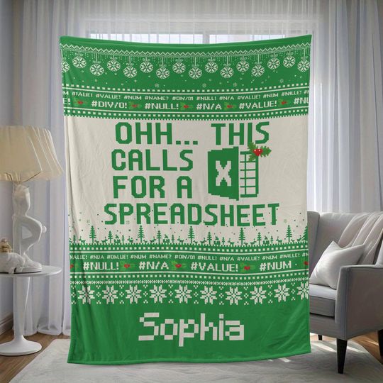 Personalized Ugly Christmas Fleece Blanket - Funny Holiday Gift for Coworkers, Boss, Tax Accountant