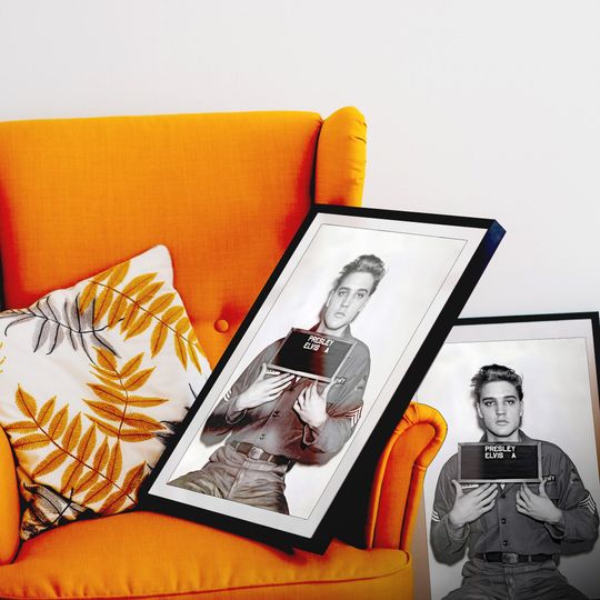 Elvis Presley Mugshot Poster print, Rock And Roll King