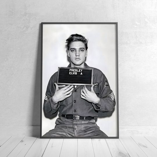 Elvis Presley Mugshot Poster print, Rock And Roll King
