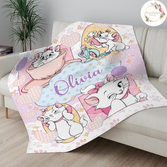 Personalized Disney The Aristocats Marie Fleece Blanket