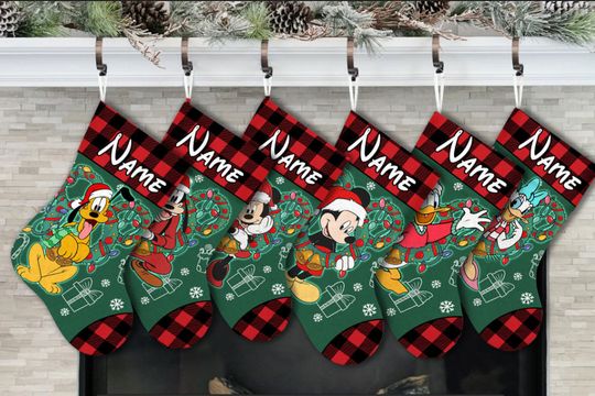 Personalized Mickey And Friends Disney Christmas Stocking, Family Christmas Stocking