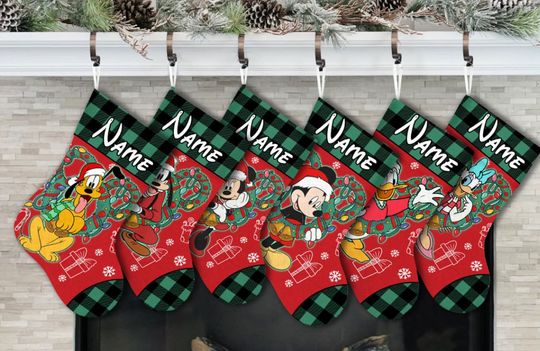 Personalized Mickey And Friends Disney Christmas Stocking, Family Christmas Stocking