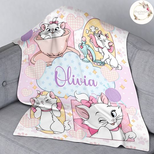 Personalized Disney The Aristocats Marie Fleece Blanket