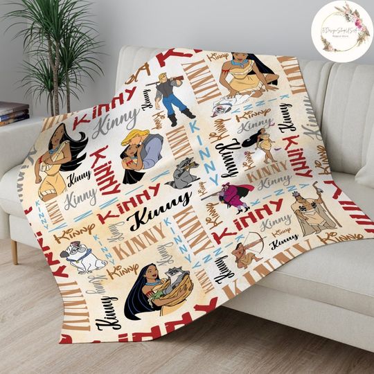 Personalized Watercolor Disney Pocahontas Blanket