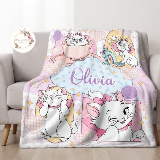 Personalized Disney The Aristocats Marie Fleece Blanket