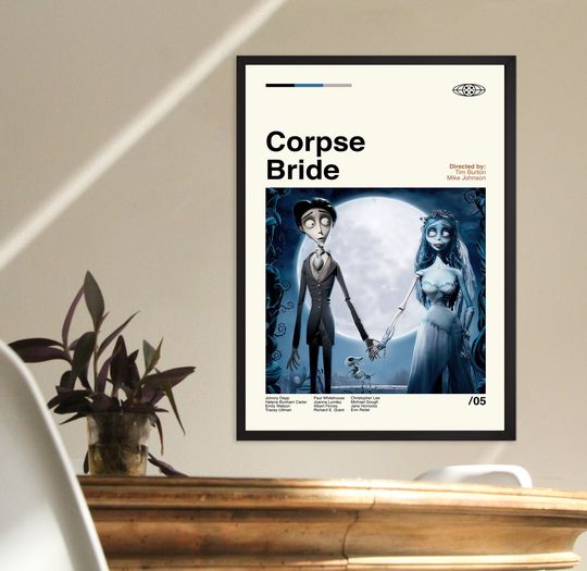 Corpse Bride Poster, Tim Burton, Minimalist Movie Poster, Film Poster, Abstract Poster, Retro Poster, Minimalist Art, Vintage Poster