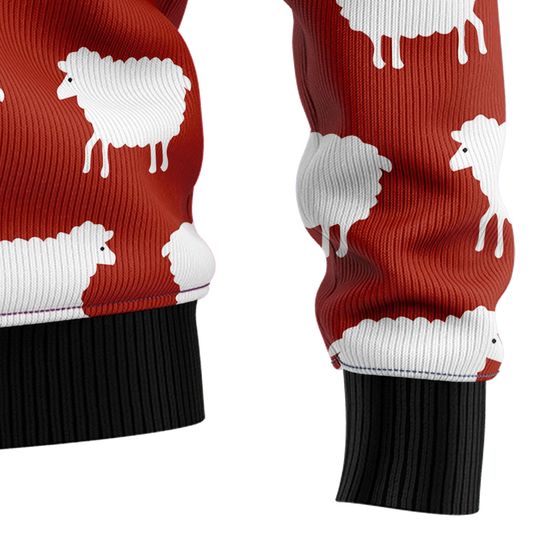 Sheep Black And White Ugly Christmas Sweater, Black Sheep Design
