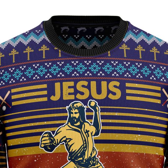 Jesus Saves Christmas Sweater, Funny Christian Baseball Pullover