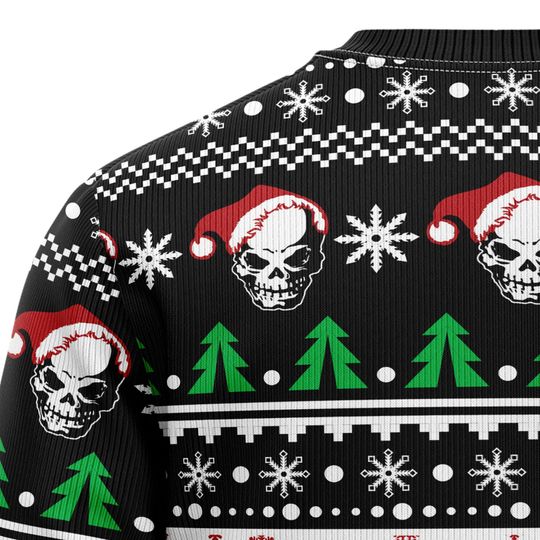 Ho Ho Horror Santa Skull Christmas Sweater Gothic Holiday Pullover Funny Gift