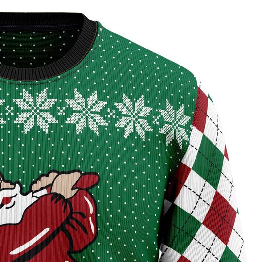 Santa Golf Christmas Sweater, Custom Your Photo Ugly Xmas Sweatshirt