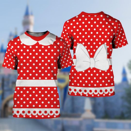 Minnie 3D Costume Cosplay T-Shirt, Minnie Halloween Shirt