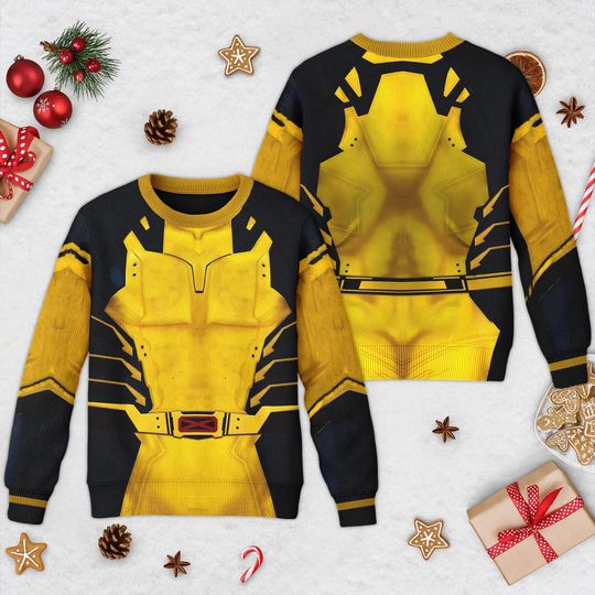 Wolverine Superhero Ugly Christmas Sweater, Deadpool & Wolverine Movie Xmas Sweatshirt, Wolverine Christmas Gift For Men Women Kid