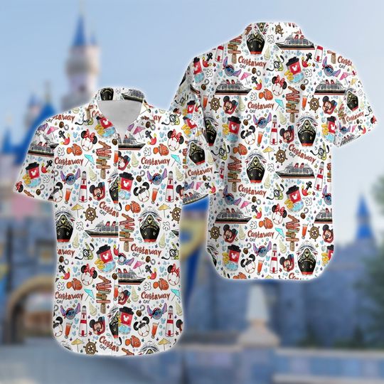 Mickey Mouse, Minnie Mouse, Stitch and Lilo, Finding Nemo Cruise Hawaiian Shirt