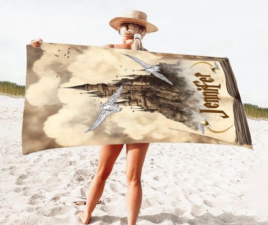 Magic Wizard, Custom Starry Night Towel, Valentine's Day Gift, Wizard Towel, Magic School