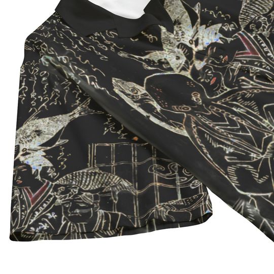 Ukiyo-e Cthulhu Shirt Rare Japanese inversion print Breezy soft Rayon