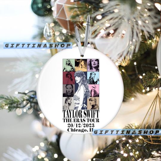 Custom Eras Tour Ornament Date Location, Taylors Christmas Ornament
