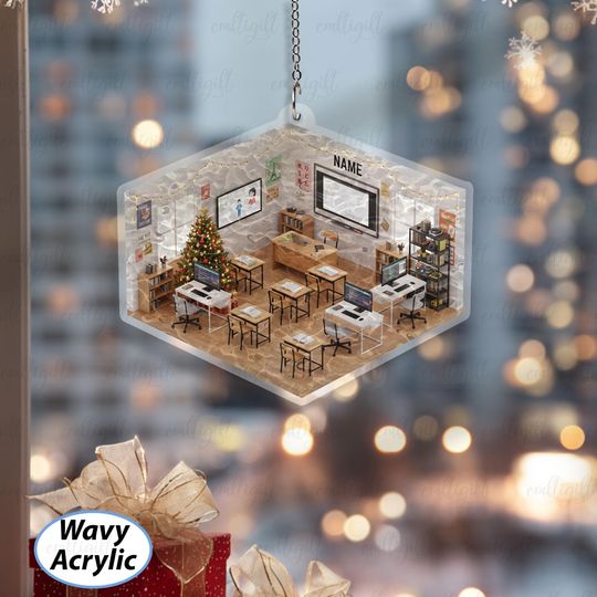 Computer Science Class Ornament Custom Name, Computer Teacher Appreciation Ornament, Software Engineering Classroom Ornament Gifts, MYB626
