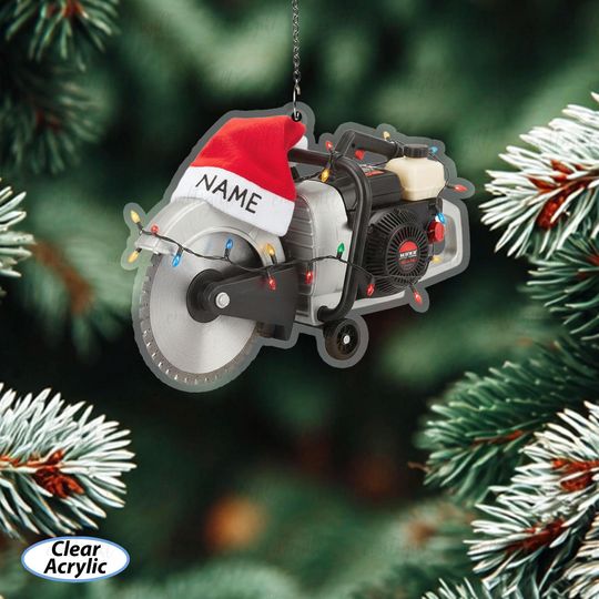 Cut Off Saw Ornament For Christmas Tree, Custom Name Power Saw Ornament, Concrete Cutter Holiday Decor, Gift For Construction Worker, MYB655