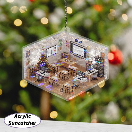 Computer Science Class Ornament Custom Name, Computer Teacher Appreciation Ornament, Software Engineering Classroom Ornament Gifts, MYB626