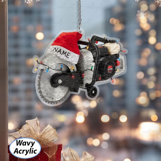 Cut Off Saw Ornament For Christmas Tree, Custom Name Power Saw Ornament, Concrete Cutter Holiday Decor, Gift For Construction Worker, MYB655