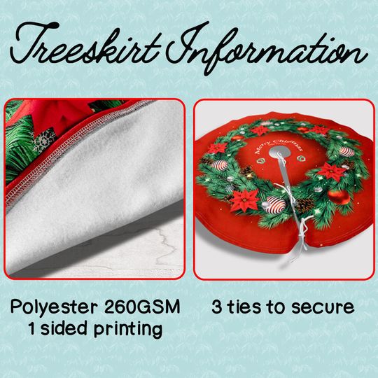 Blue Gift Box Holiday Tree Skirt, Snowflake And Gift Tree Skirt, Winter Wonderland Blue Tree Skirt, Christmas Tree Skirt Home Decor, MYJ875