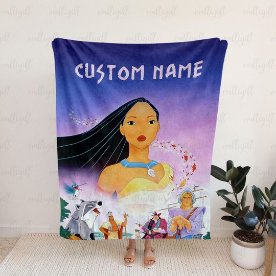 Personalized Pocahontas Blanket For Girls, Pocahontas And Friends Fleece Blanket