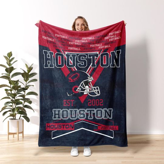 Houston Football Blanket,Vintage Houston Football Blanket,Houston Blanket,Houston Texan Fans Gift, Sunday Football FC22