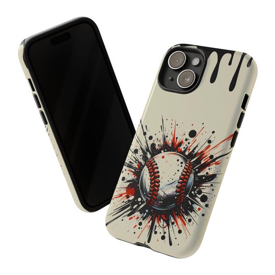 Baseball Splatter Art iPhone Case, Dual Layer Protective Phone Case, Baseball iPhone Case  Gift for Baseball Player iPhone 17 Baseball mom