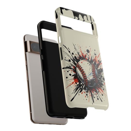 Baseball Splatter Art iPhone Case, Dual Layer Protective Phone Case, Baseball iPhone Case  Gift for Baseball Player iPhone 17 Baseball mom