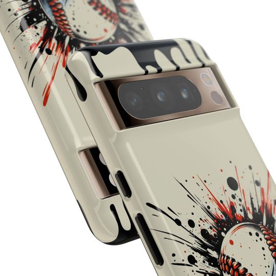 Baseball Splatter Art iPhone Case, Dual Layer Protective Phone Case, Baseball iPhone Case  Gift for Baseball Player iPhone 17 Baseball mom