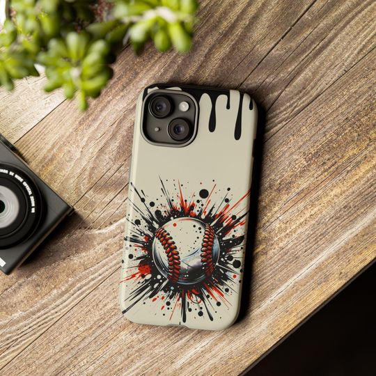 Baseball Splatter Art iPhone Case, Dual Layer Protective Phone Case, Baseball iPhone Case  Gift for Baseball Player iPhone 17 Baseball mom