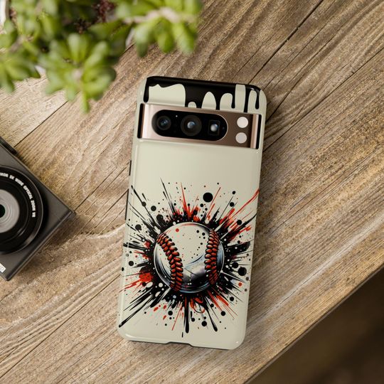 Baseball Splatter Art iPhone Case, Dual Layer Protective Phone Case, Baseball iPhone Case  Gift for Baseball Player iPhone 17 Baseball mom