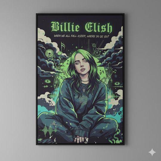 Billie Eilish Wall Art - Music Poster Print for Home Decor and Gift