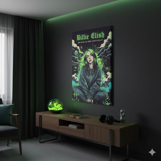 Billie Eilish Wall Art - Music Poster Print for Home Decor and Gift
