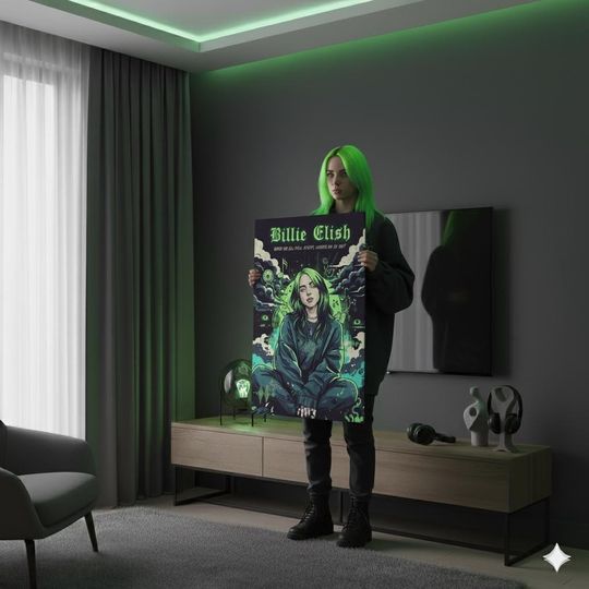 Billie Eilish Wall Art - Music Poster Print for Home Decor and Gift
