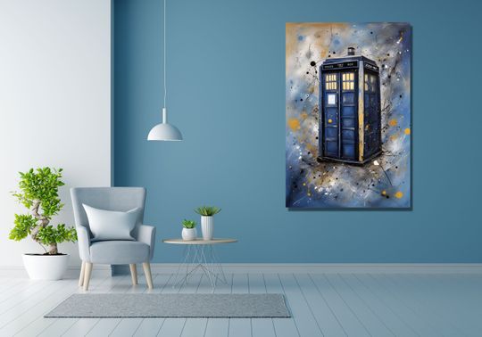 Doctor Who Tardis Box Jackson Pollock Style Poster