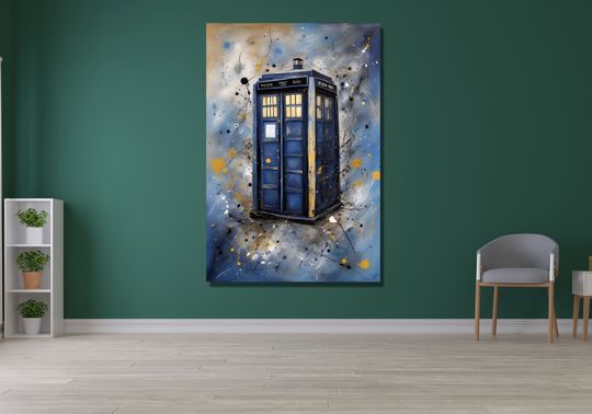 Doctor Who Tardis Box Jackson Pollock Style Poster