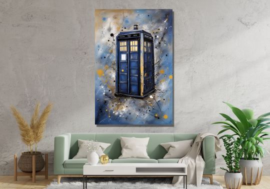 Doctor Who Tardis Box Jackson Pollock Style Poster