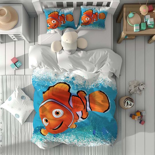 Personalized Name Finding Nemo Comfortable Three-Piece Bedding Set, Bedroom Decor, Gifts for Friends