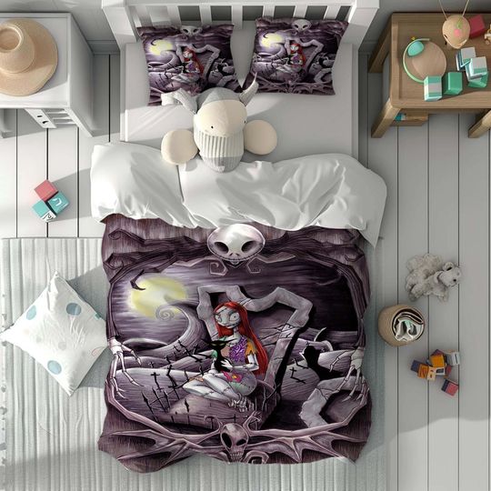 Corpse Bride Comfortable Three-Piece Bedding Set, Bedroom Decor, Gifts for Friends