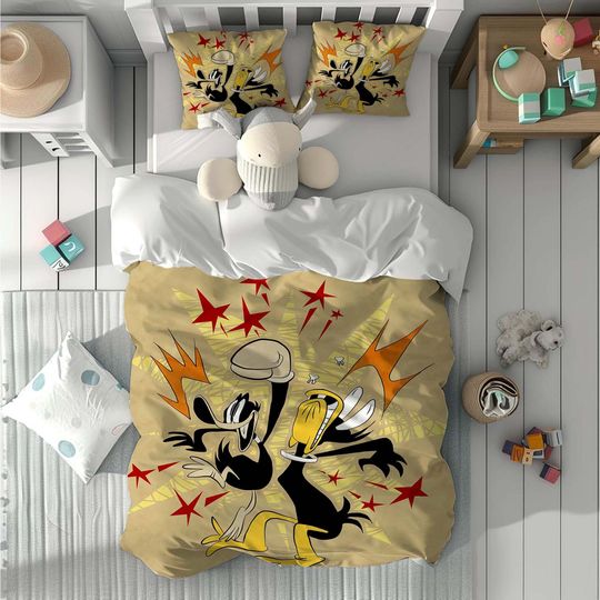 Daffy Duck Comfortable Three-Piece Bedding Set, Bedroom Decor, Gifts for Friends