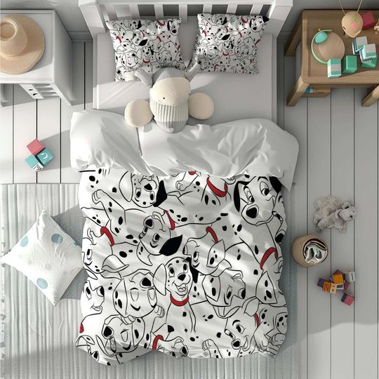 101 Dalmatians Comfortable Three-Piece Bedding Set, Bedroom Decor, Gifts for Friends