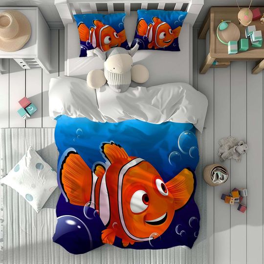 Finding Nemo Comfortable Three-Piece Bedding Set, Bedroom Decor, Gifts for Friends