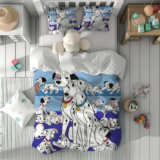 101 Dalmatians Comfortable Three-Piece Bedding Set, Bedroom Decor, Gifts for Friends