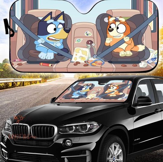 BlueyDad Auto Sunshade Car, Cartoon Auto Sunshade, BlueyDad Car Sunshade
